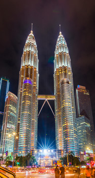 吉隆坡双子塔夜景