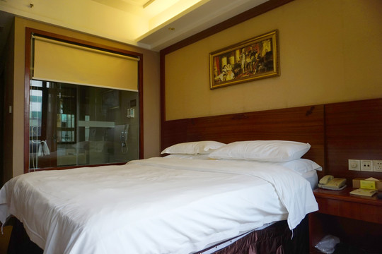 商务酒店标准间卧室及盥洗间