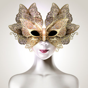 金色蝴蝶面具