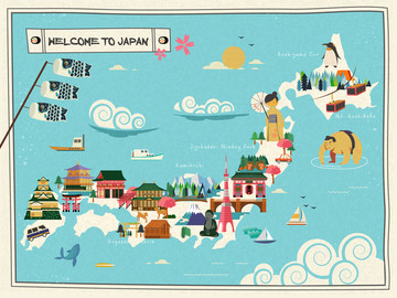 日本旅游地标图