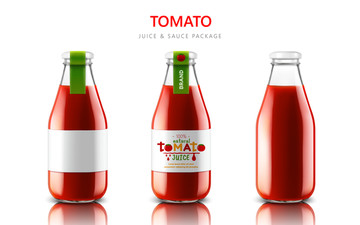 瓶装番茄汁素材矢量