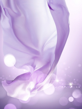 紫色飘逸雪纺面料模糊光晕特效