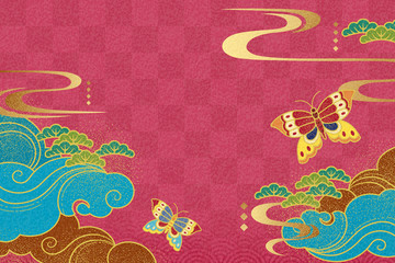 传统日式花纹背景