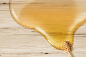 金黄色蜂蜜与搅拌棒素材设计