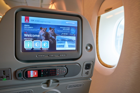 阿联酋航空A380客机娱乐系统