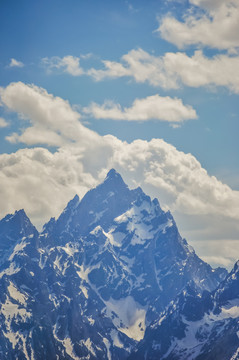 美国大提顿峰雪山风光