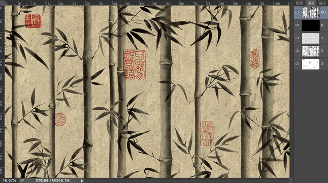 中国风竹子竹叶图案