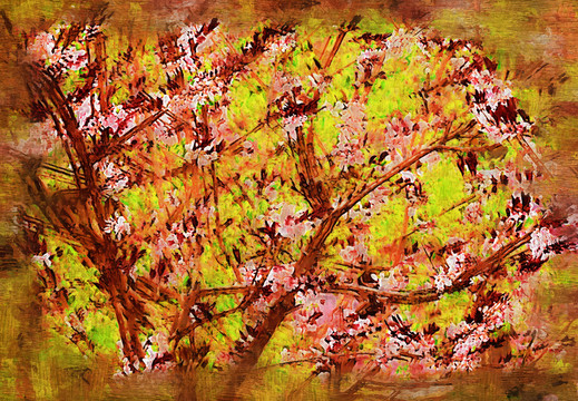 抽象花卉油画