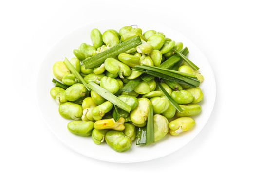 韭菜炒蚕豆