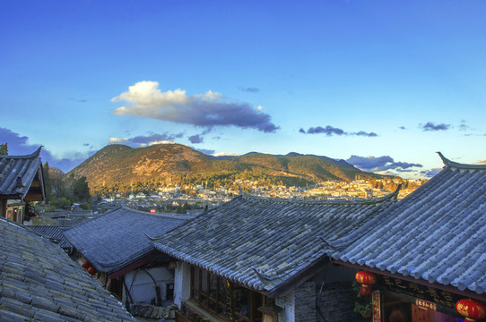 丽江古城黄昏风景