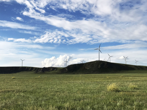 草原上的风力发电场