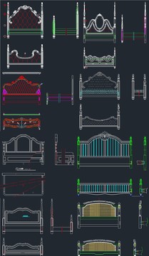 各类床设计CAD图库