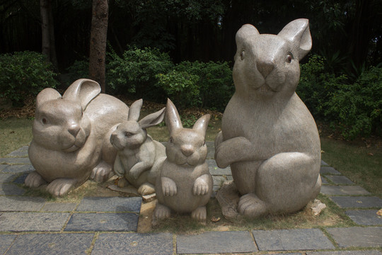 十二生肖之兔雕刻