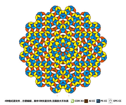 圆形玻璃花纹