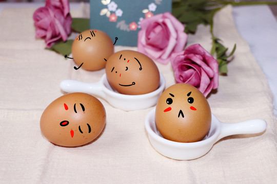 创意鸡蛋卡通表情摄影