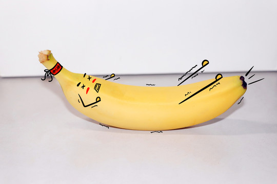 创意香蕉卡通表情摄影图片