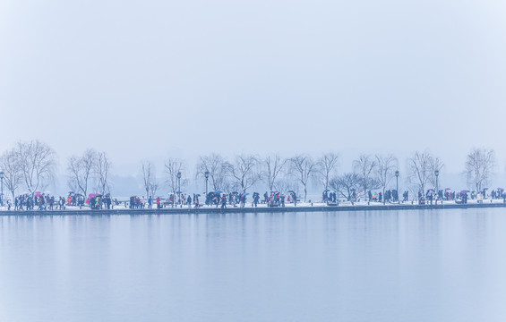 杭州西湖雪景