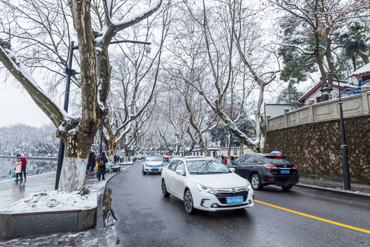 杭州西湖雪景