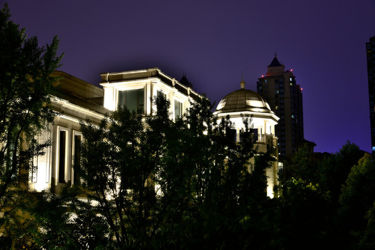 欧式建筑夜景