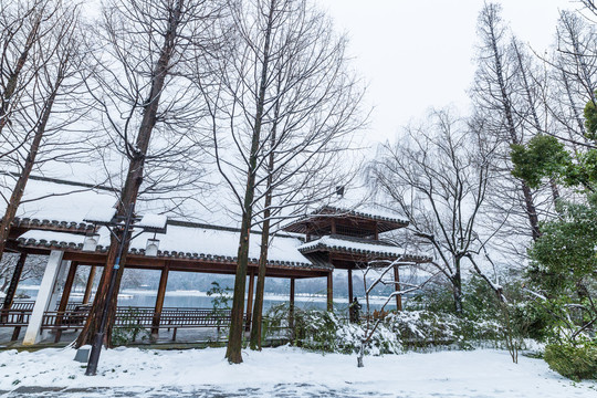 西湖雪景