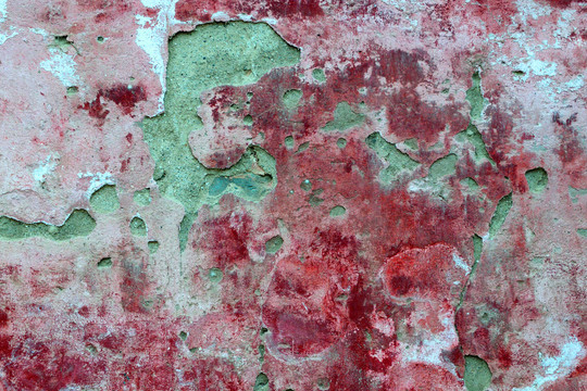 斑驳红墙背景