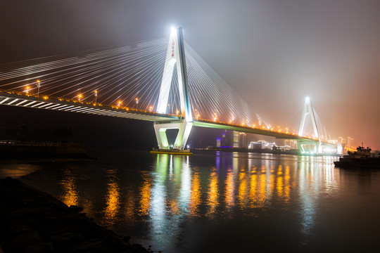 海南海口世纪大桥夜景