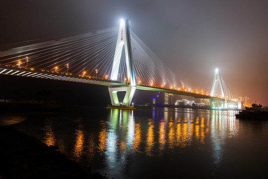 海南海口世纪大桥夜景