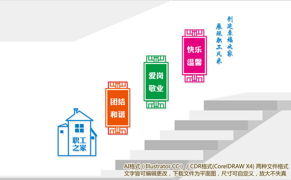 职工之家楼梯文化墙