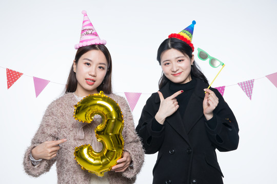 女孩生日派对摄影素材