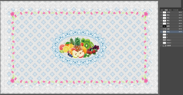 桌布蕾丝水果花纹PVC
