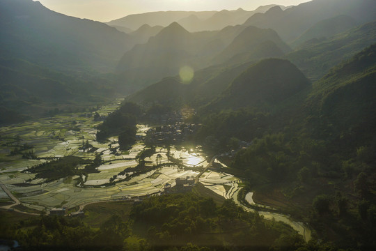 黑尔水田风光
