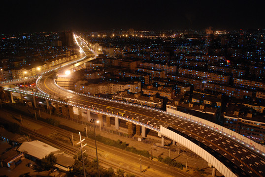 大连东联路立交桥夜景