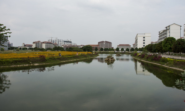 池塘与建筑