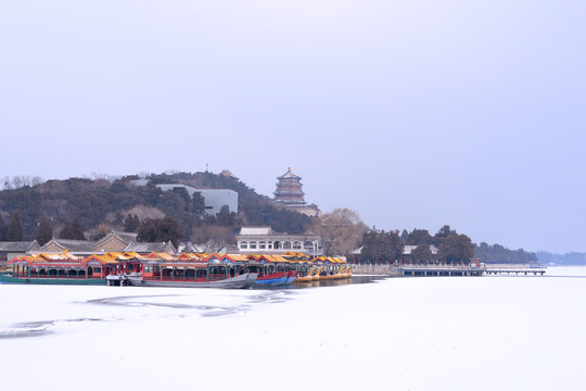 颐和园万寿山雪景