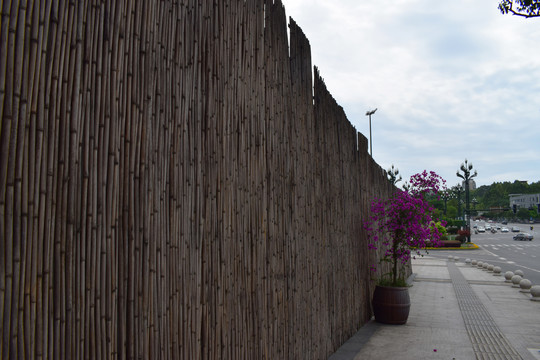 竹子做的墙