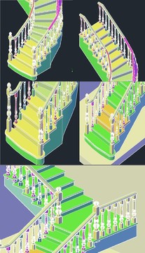 CAD楼梯设计3D