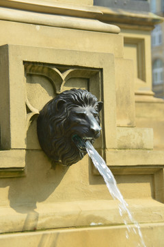 欧洲喷泉兽首雕塑狮首