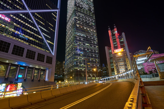 香港中环城市夜景