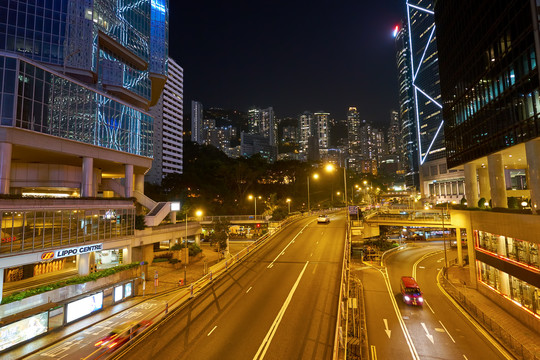 香港中环城市夜景