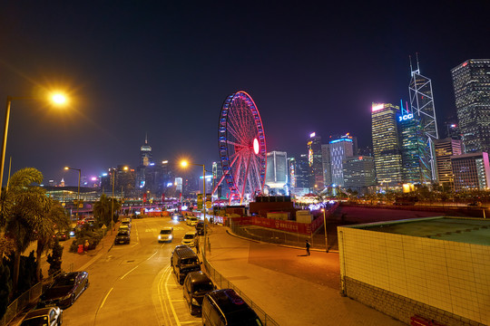 香港中环城市夜景