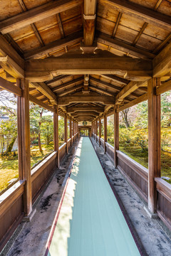 京都天龙寺的走廊