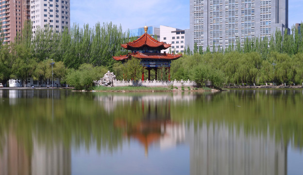 青城公园的湖面