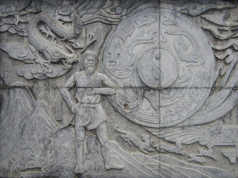 伏羲文化石雕墙