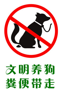 文明养犬矢量图