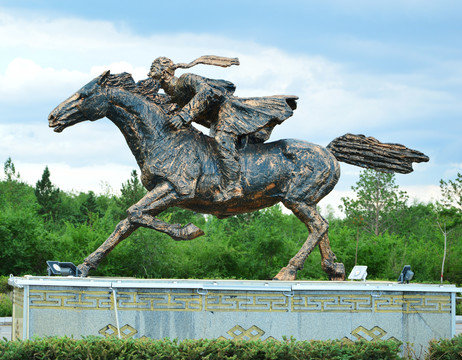 赛马雕塑
