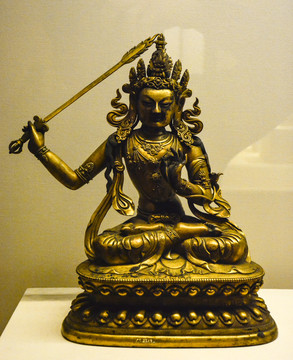 鎏金铜文殊菩萨坐像