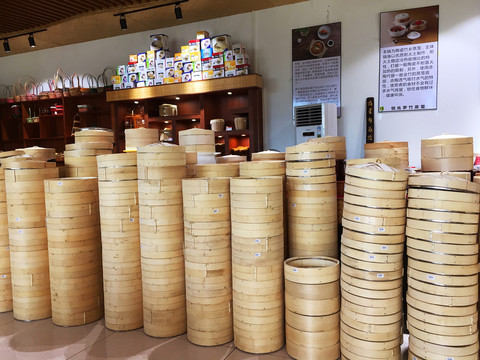 竹蒸笼产品陈列