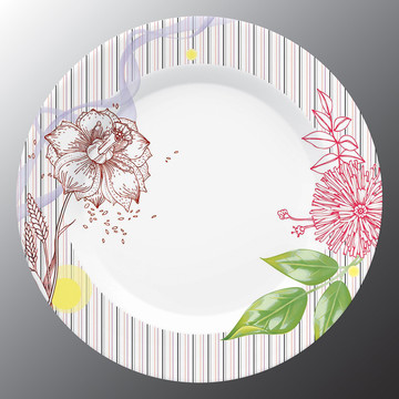 高清餐具花纸设计