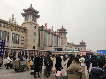 北京火车站回家人群
