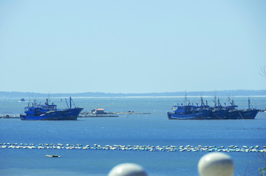 围头湾渔船风景